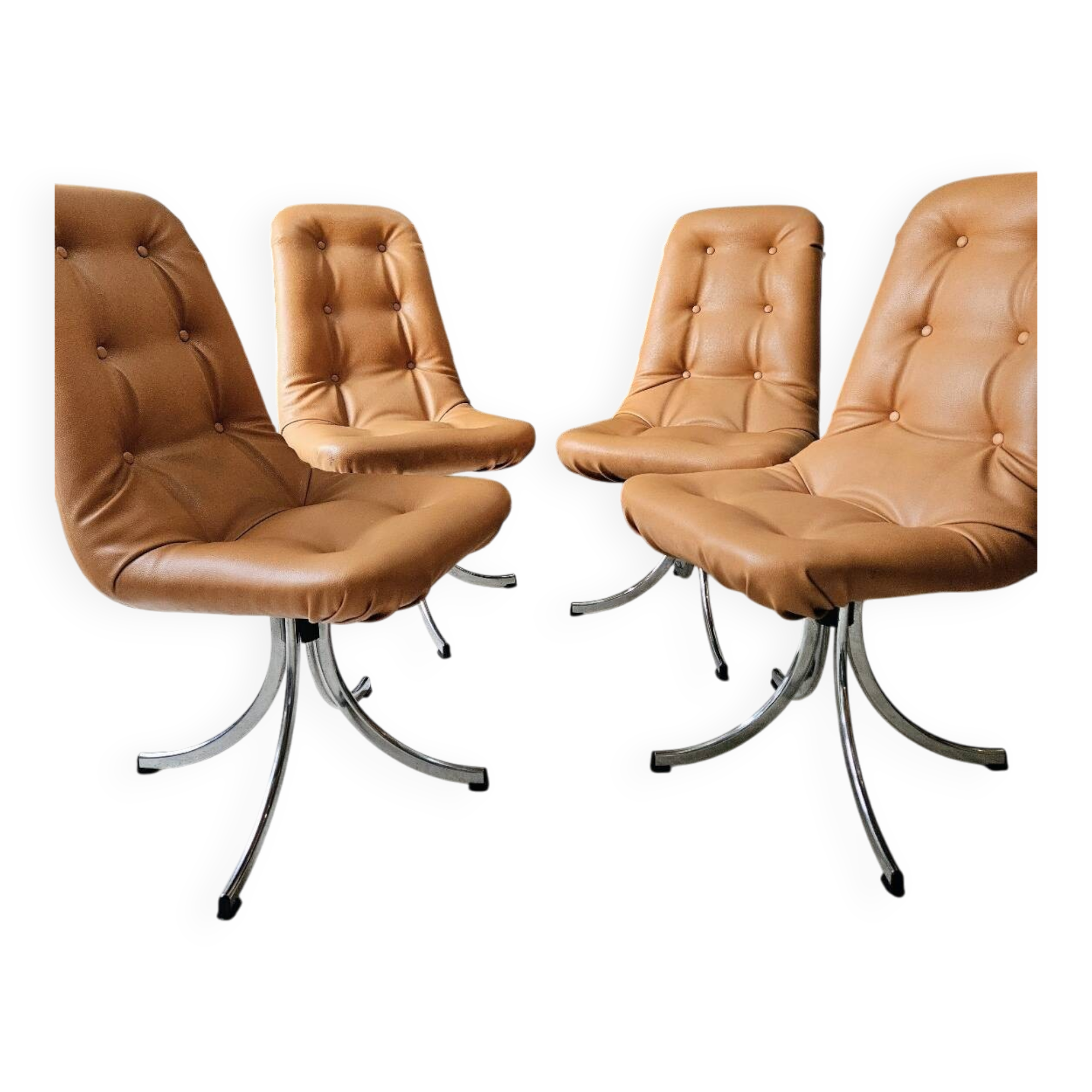 4 chaises pivotantes Gastone Rinaldi pour Rima