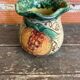 Vintage 1970s Beige Ceramic Vase with Painted Decoration