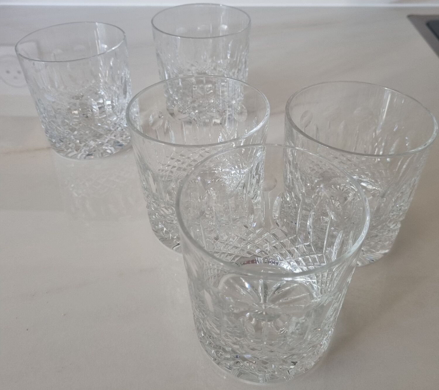 3 high-quality crystal whisky glasses