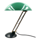 Lampe de table vintage verte et laiton, Italie 1960
