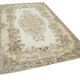 Turkish hand-knotted wool 1970s beige carpet 178 cm x 275 cm