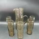 6-piece orangeade set in blown and bubbled gray glass