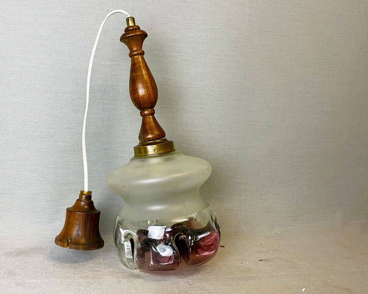 Purple art glass lamp in style of Mazzega, 1960s