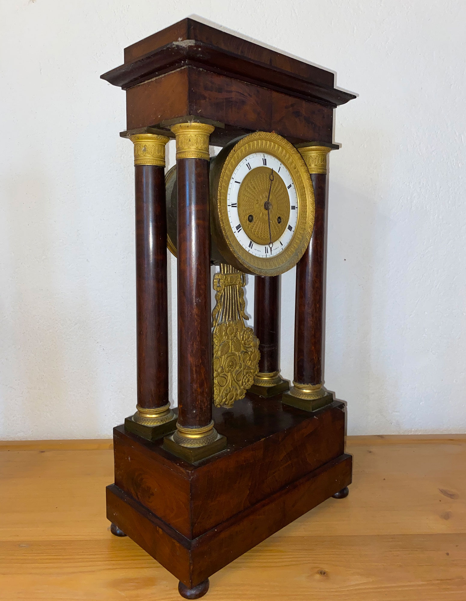 Empire pendule in mahogany cuba Leroy in Paris