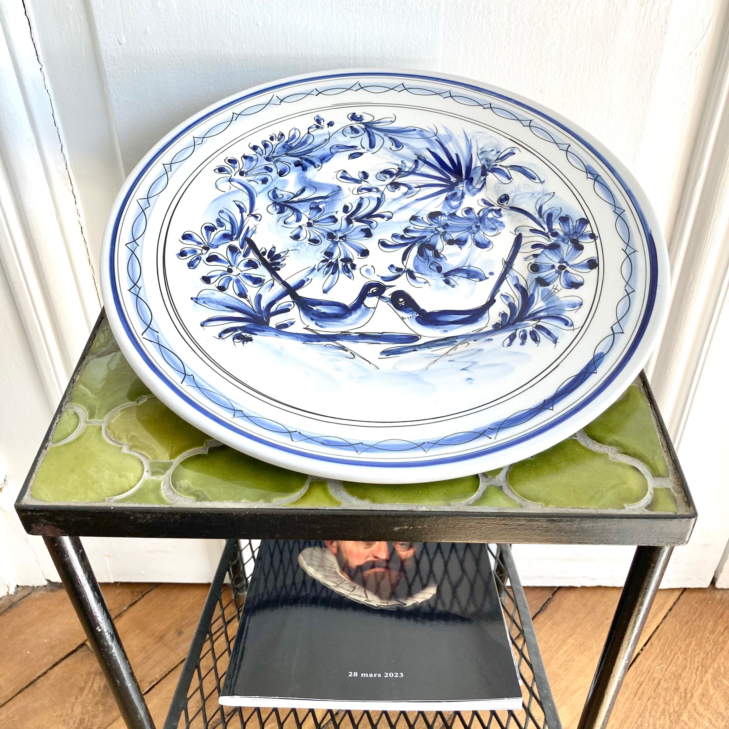 Decorative plate ceramic birds