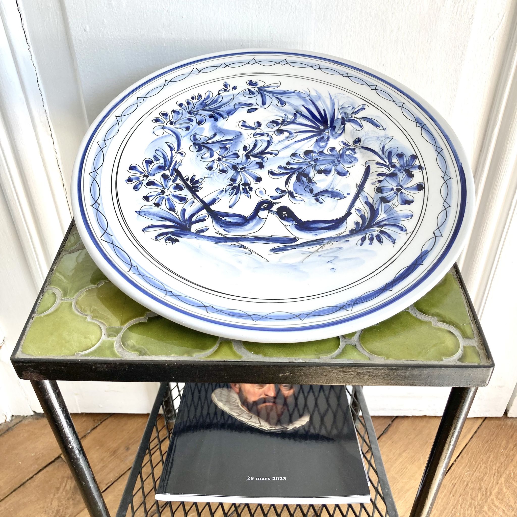 Decorative plate ceramic birds