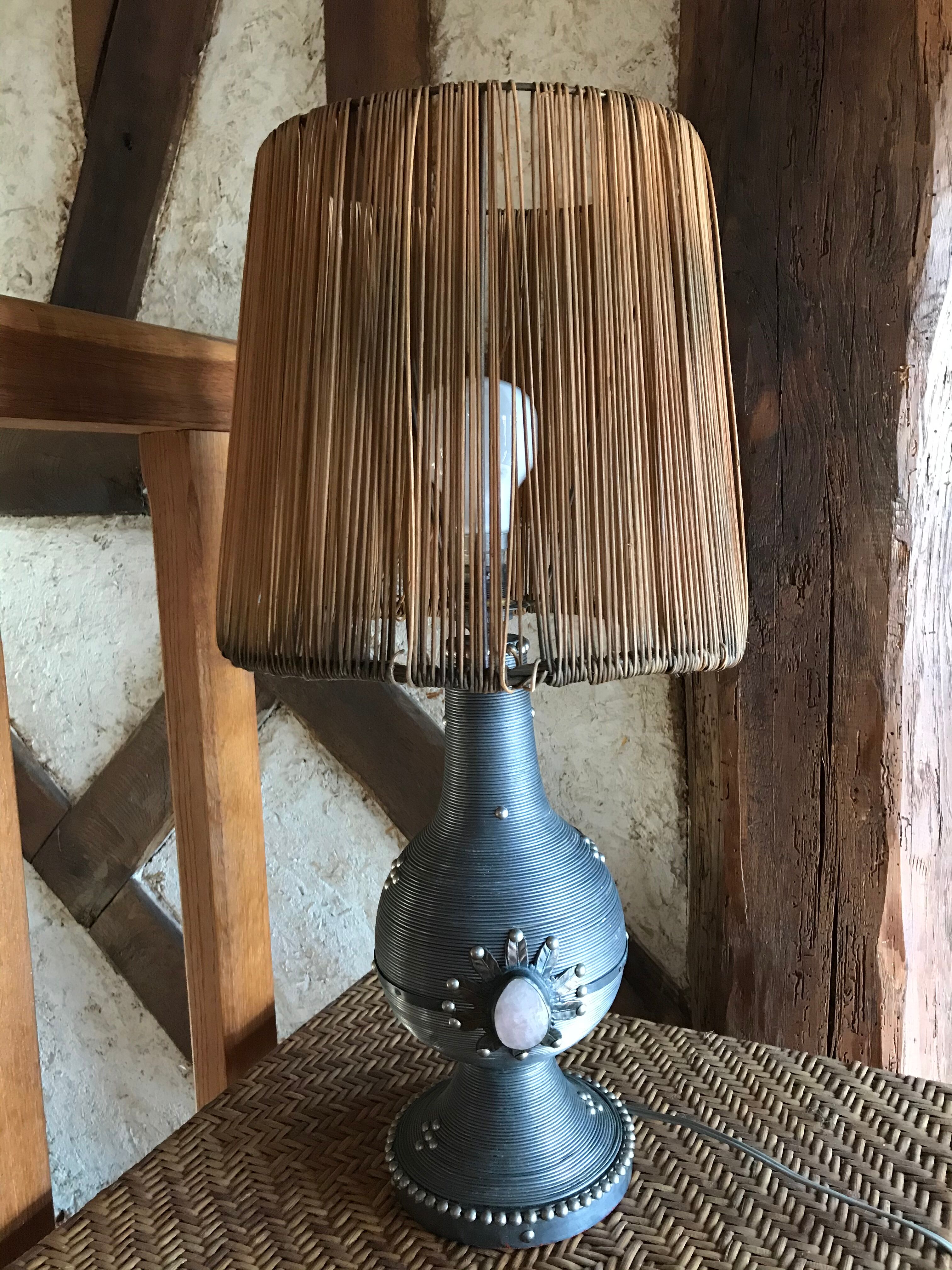 Metal bedside lamp