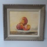 Nature morte signée peinture encadrée de fruits