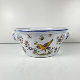 Large hand-painted earthenware salad bowl, signed "Mousiters", 20th century.