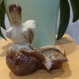 Petit bol oiseau céramique émaillée vintage