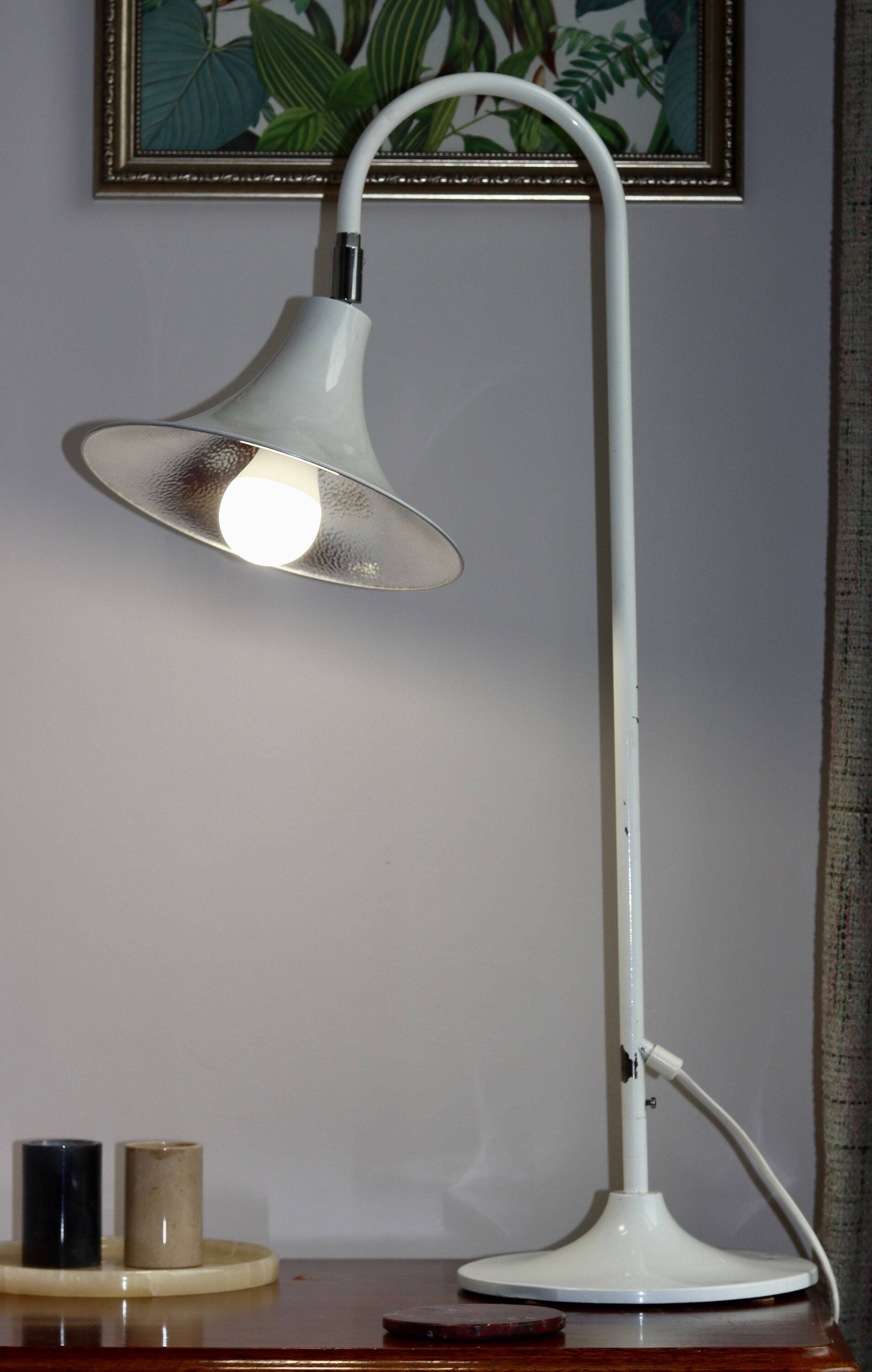 Statement metal lamp, designed by Börje Claes for Norlett Elit. Circa 1960s, Sweden.