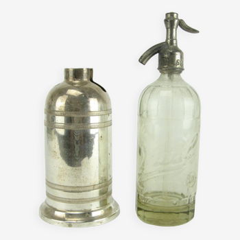 Old Vital siphon and its silver metal bell