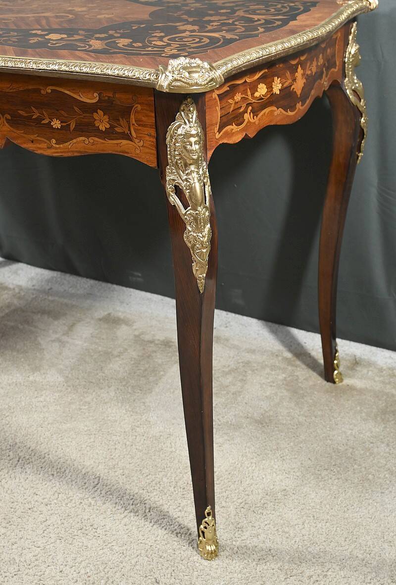 Rosewood Table with Marquetry, Napoléon III period