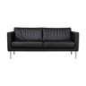 90s black leather ‘divanie e poltrone’ sofa for Giulio Marelli