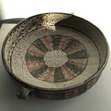 FAT LAVA ceramic cup or large round dish with colorful Marius BESSONNE Style décor