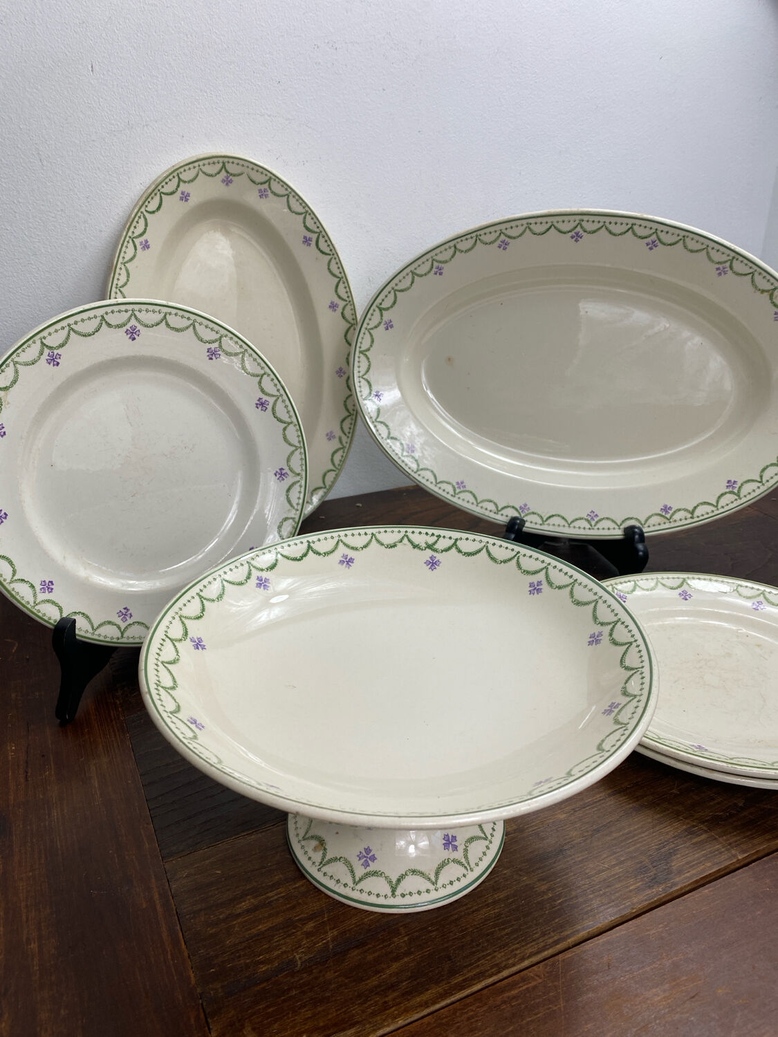 Iron clay dishes, Longwy, Violetta collection