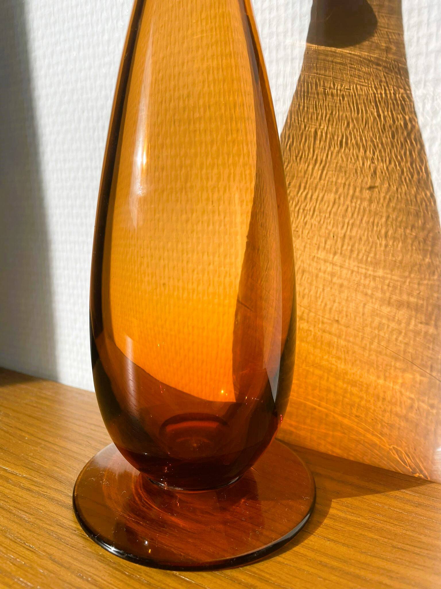 Amber ewer / carafe from Portieux crystal factory