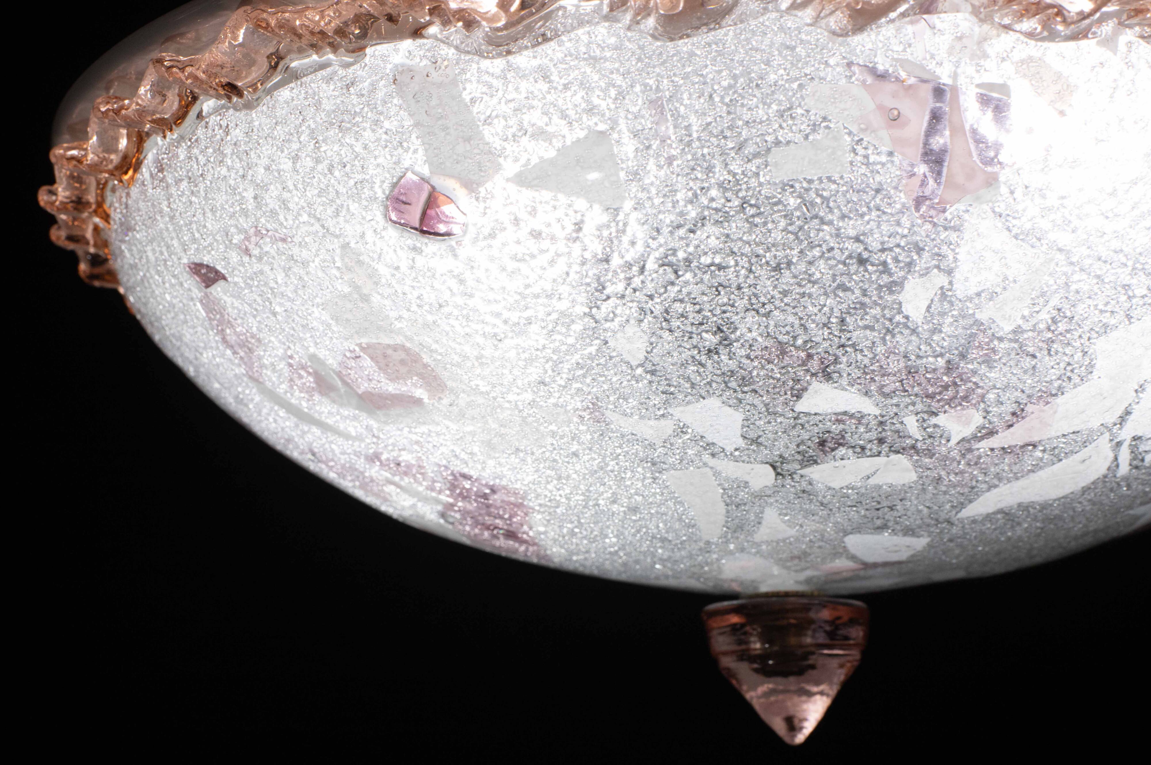 Charming Italian Multicolor and Pink Murano Glass Ceiling Fixture, Murano,