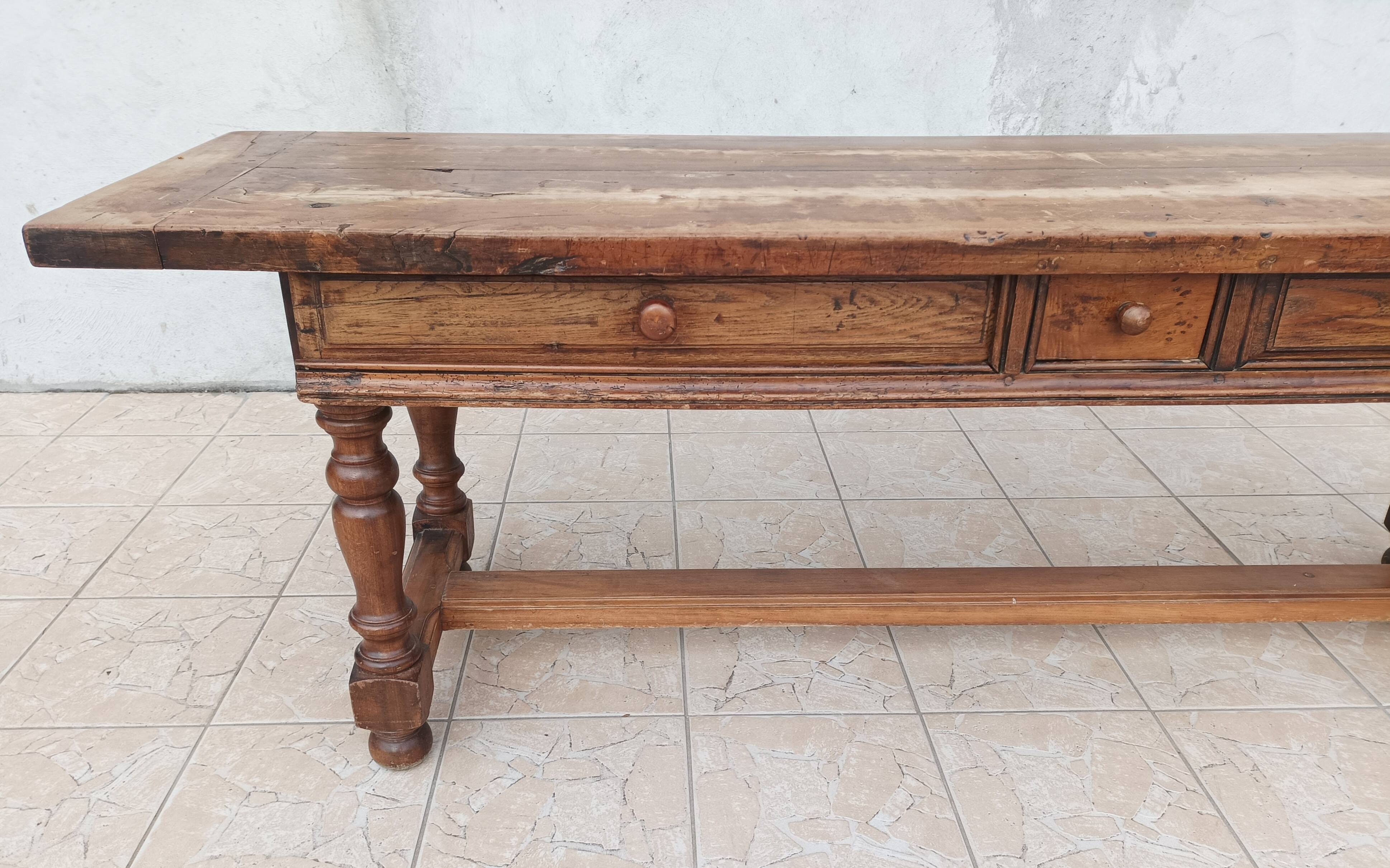 20th century walnut farmhouse table