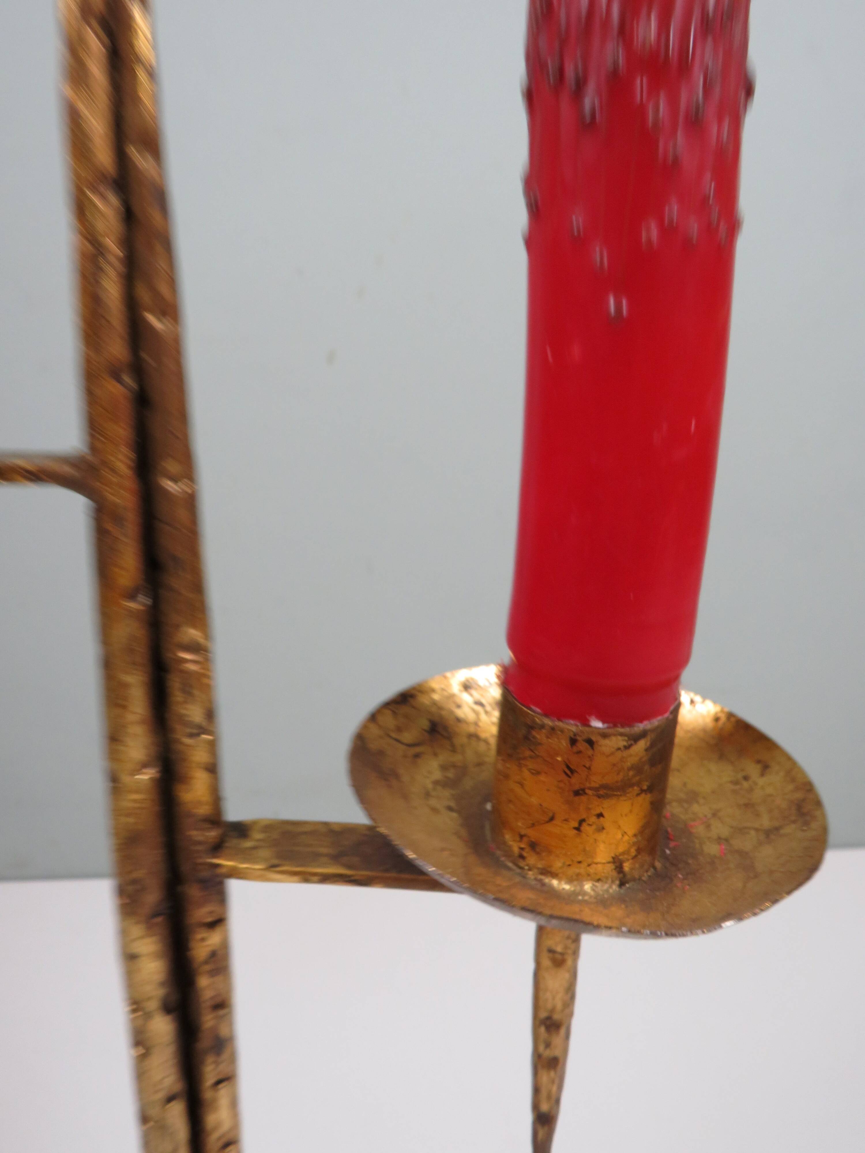 Grand vintage brutalist chandelier, Venetian style, sculptural metal.