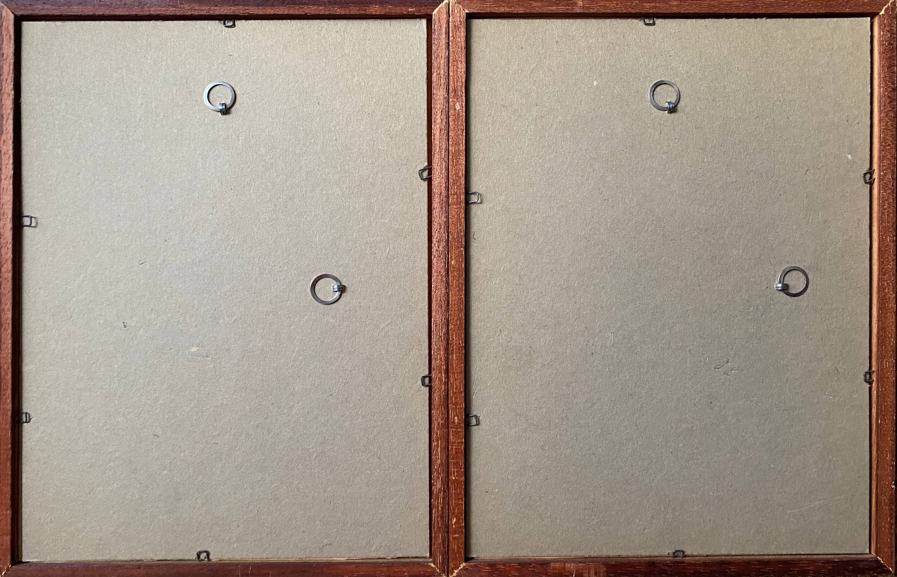 Pendant of ancient Chinese ink paintings "Landscapes and temple" signed