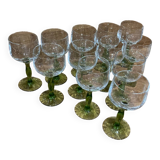 Verres à pied vintage pied vert