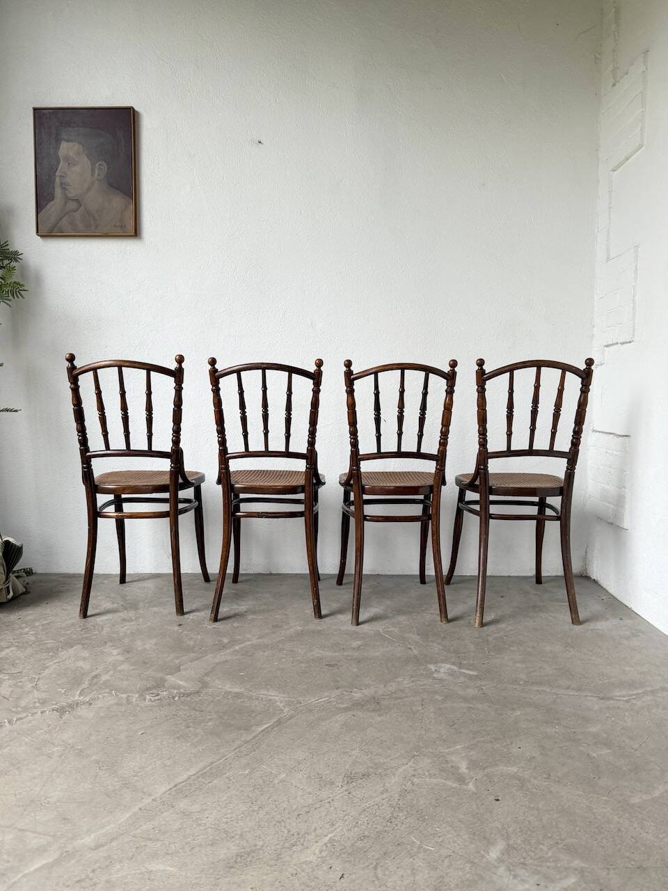Set of 4 Fischel cane bistro chairs