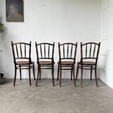 Set of 4 Fischel cane bistro chairs