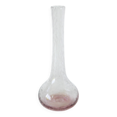 Vse en verre bullé rose, dans le goût de Biot, signé, 1970