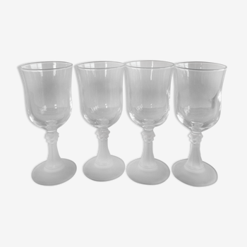 Set de 4 petits verres à pied verre transparent et dépoli