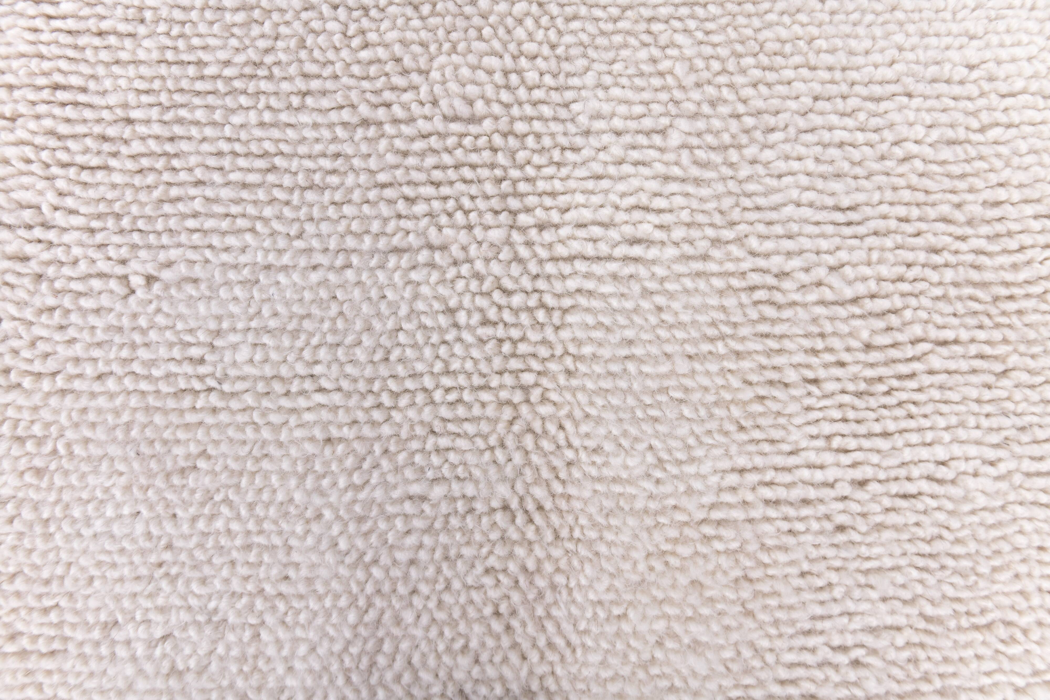 2x10 Neutral White Wool Moroccan Runner Rug, 67x301Cm