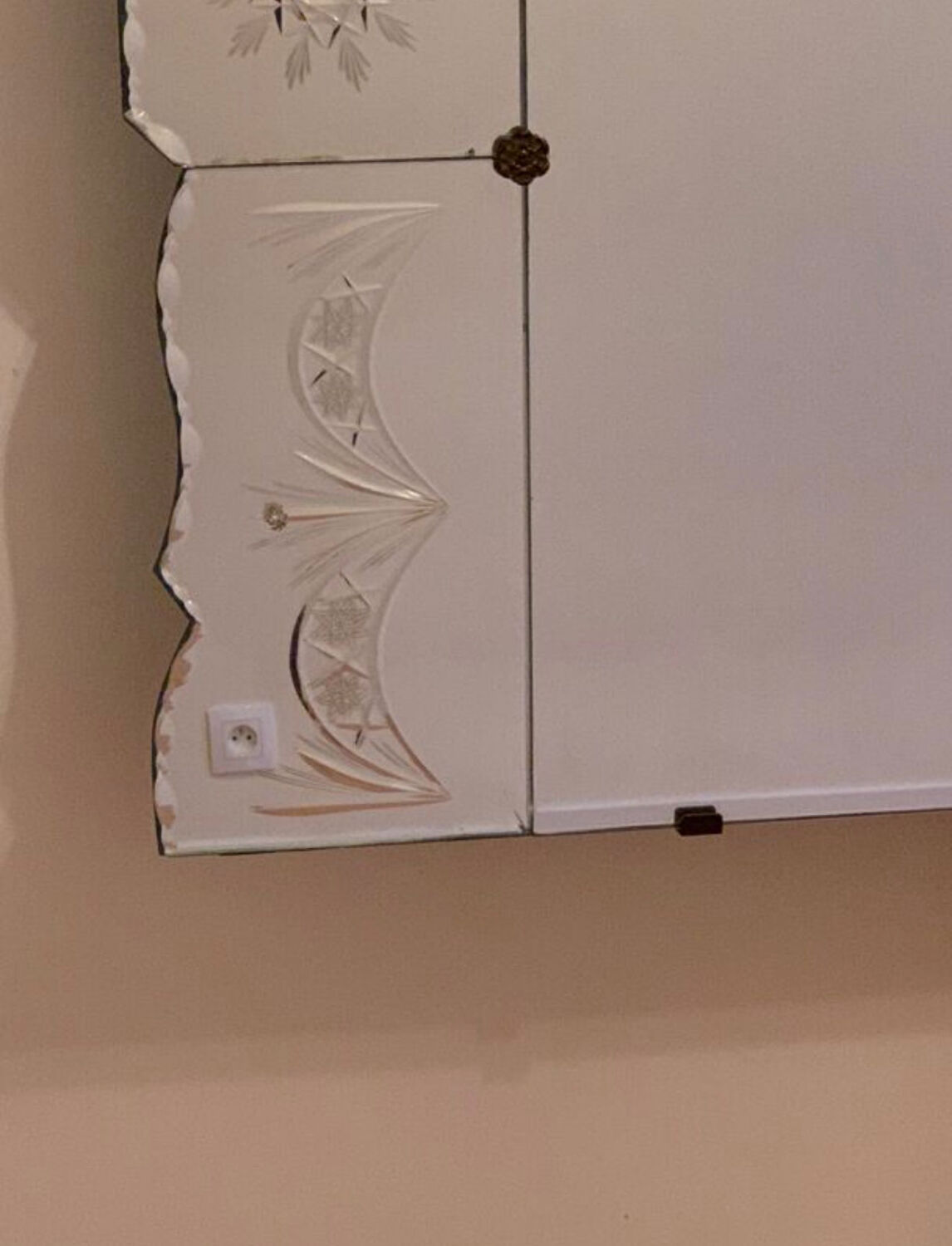 Large antique Art Deco Venetian mirror 203x100