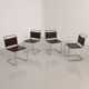 Set of 4 "S33" chairs in brown leather by Mart Stam for Gavina 60's