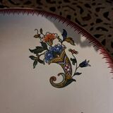 Lunch or chocolate cup with its earthenware saucer from Sarreguemines 1928 cornucopia