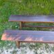 Pair of rustic antique long benches in solid wood – 195 cm