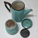 large vintage coffee maker made of enamelled sheet metal