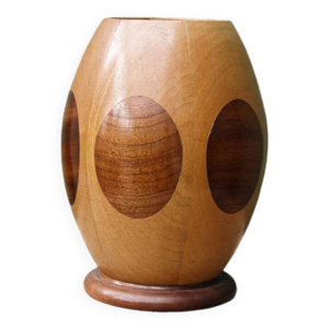 vase ovoide en bois tourné
