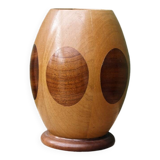 Ovoid vase in turned wood