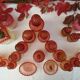 Broc crystal Baccarat red in gradient model Bamboo torso ribs, H 30 cm