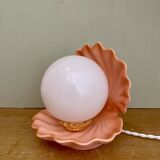 Vintage pink ceramic shell lamp