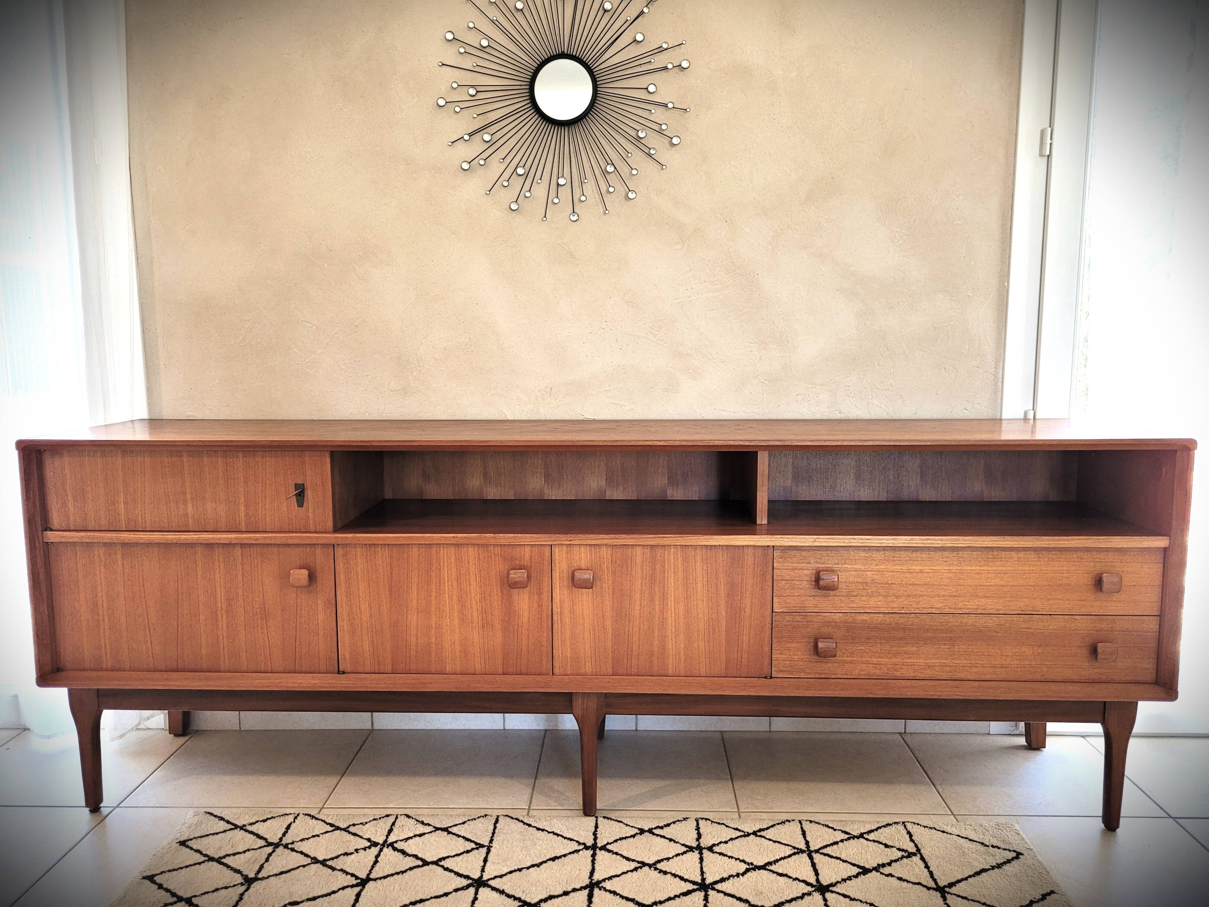 Scandinavian design sideboard in vintage teak
