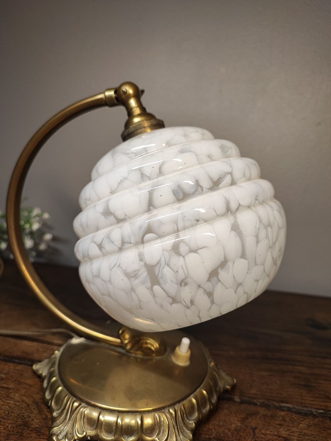 Desk lamp art deco glass Clichy