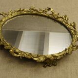 Gold bronze center tray 19th mirror mercury