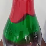 Tricoloured domed vase in thick glass