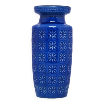 vintage blue prisma vase West Germany Scheurich