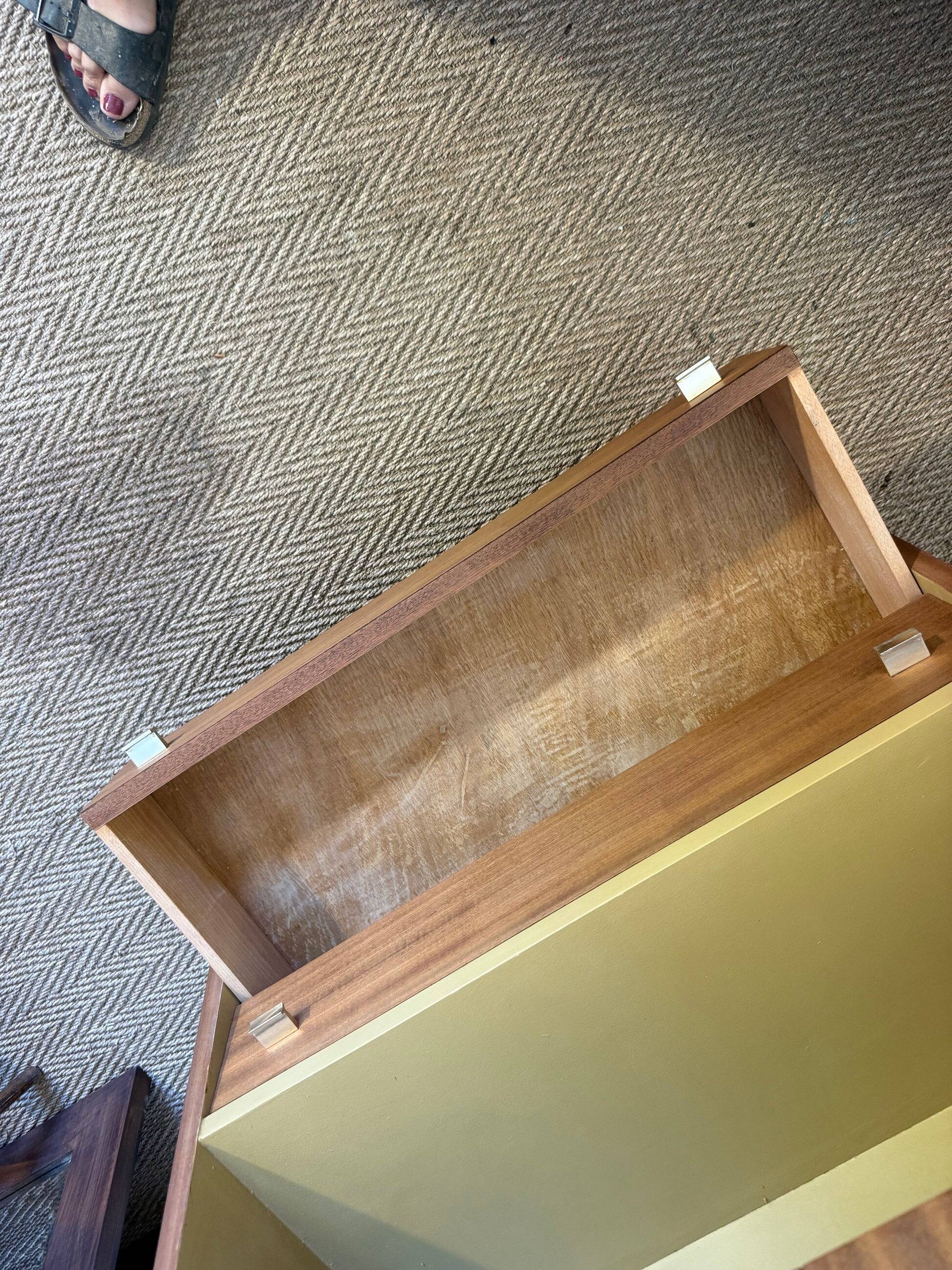 Secrétaire vintage compact placage acajou