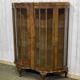 English walnut display cabinet, 1950s