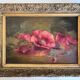 Les pavots huile sur bois portrait de fleurs 19e