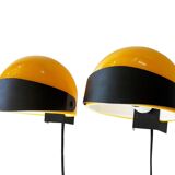 2 Space Age Visir V176 wall lamps designed by Lennart Centervall, 1970s vintage helmet lights