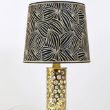 Rupert table lamp by Nikoll mid-century in brass tube and bubble glass, Austria, 1950s.